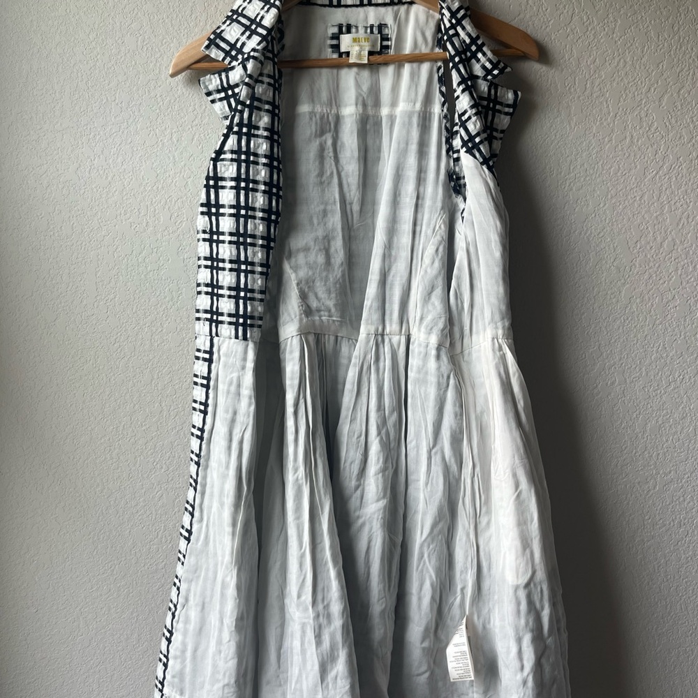 Maeve Black/White Collared Shirt Dress With Tie Size 12 - Picture 5 of 6